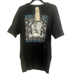 Vintage 1989 Ray Troll Metalhead T Shirt Mens Medium Black Fruit of the Loom NWT